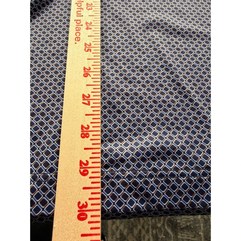Maelreg Geometric Print Polo‎ XL Blue Performance Golf Shirt Dadcore GolfCore